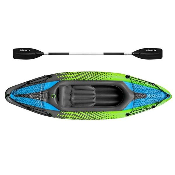 OCEANX SEAFLO INFLATABLE KAYAK SOLO GREEN - OXSFIK9PVC