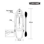LIFETIME WAVE 72" YOUTH KAYAK WITH PADDLE - YELLOW (6FT, CAPACITY UP TO 59kg) - 90841