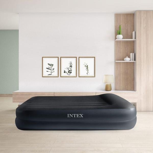 INTEX DURABEAM QUEEN PILLOW REST AIRBED W/E.PUMP(152x203x42) 64124