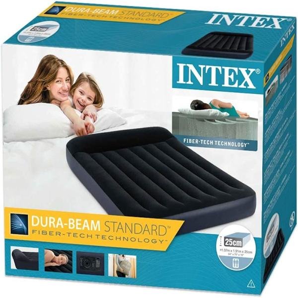 INTEX DURABEAM FULL PILLOW REST CLASSIC AIRBED W/ E.PUMP(137X191X25) 64148