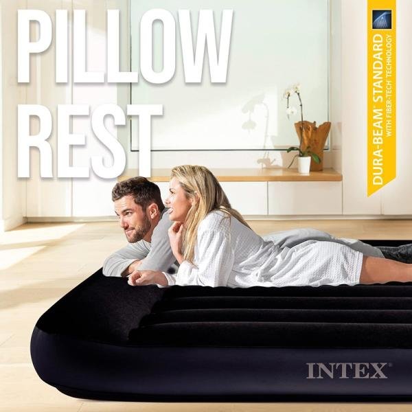 INTEX DURABEAM FULL PILLOW REST CLASSIC AIRBED W/ E.PUMP(137X191X25) 64148