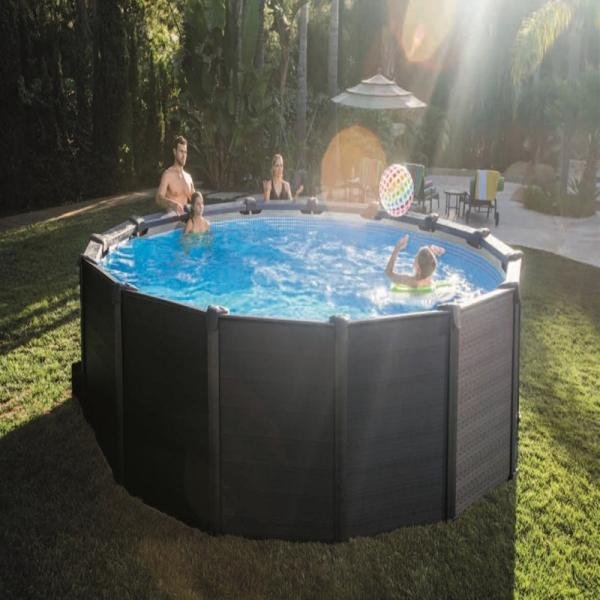 INTEX GRAPHITE GRAY PANELTM POOL SET, Ages 6+ - 26384