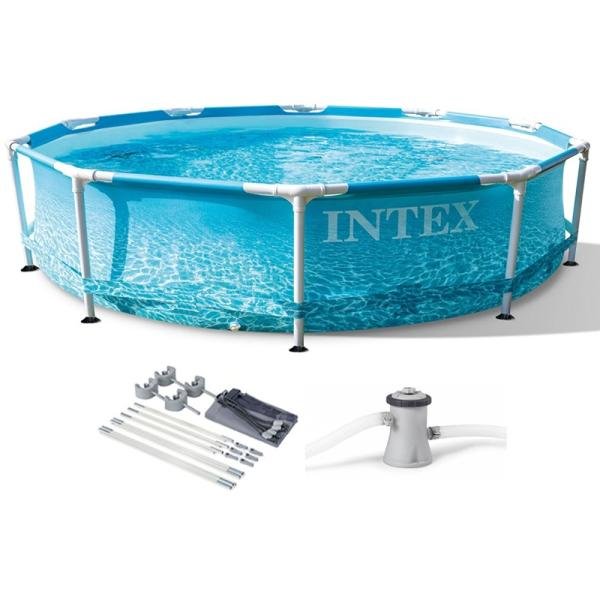INTEX BEACHSIDE METAL FRAMETM POOL SET (w/220-240V Filter Pump), Ages 6+ - 28208