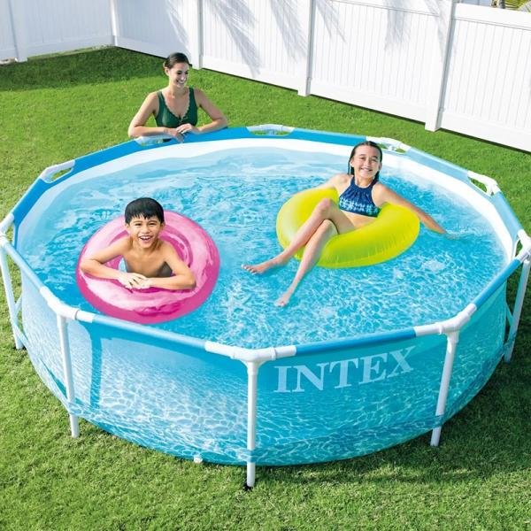 INTEX BEACHSIDE METAL FRAMETM POOL SET (w/220-240V Filter Pump), Ages 6+ - 28208