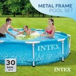INTEX BEACHSIDE METAL FRAMETM POOL SET (w/220-240V Filter Pump), Ages 6+ - 28208