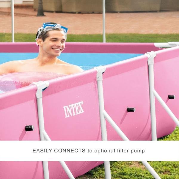 INTEX PINK RECTANGULAR FRAME POOL, Ages 6+ - 28266
