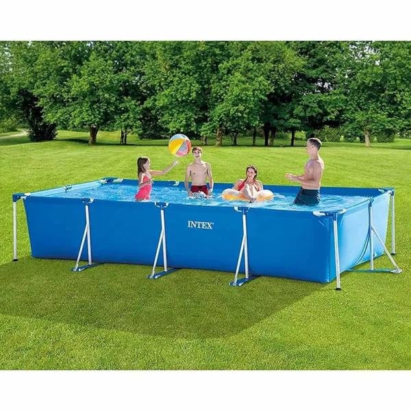 INTEX RECTANGULAR FRAME POOL SET (w/220-240V Filter Pump), Ages 6+ - 28274