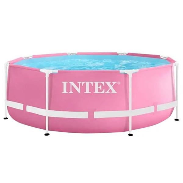INTEX PINK METAL FRAME TM POOL, Ages 6+ - 28290