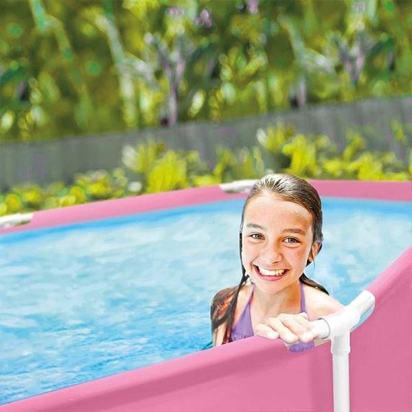 INTEX PINK METAL FRAME TM POOL, Ages 6+ - 28290