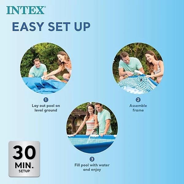 INTEX PINK METAL FRAMETM POOL SET (w/220-240V Filter Pump), Ages 6+ - 28292