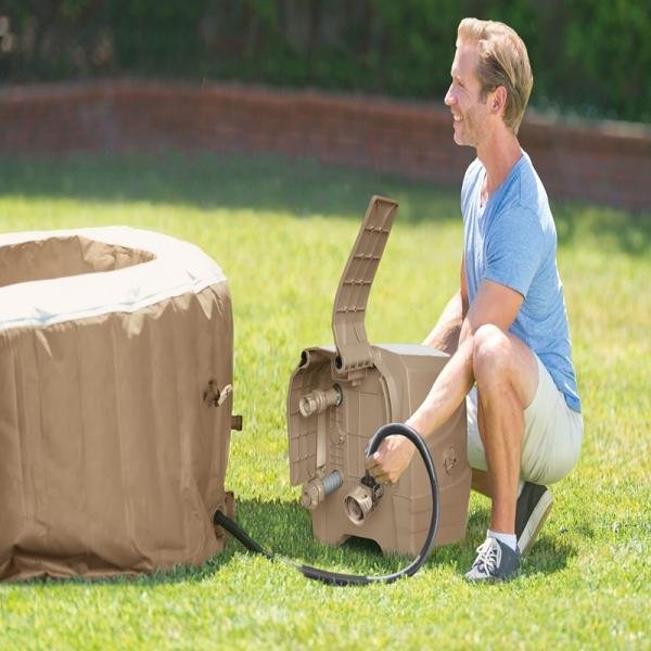 INTEX 6-PERSON SAHARA TAN ROUND BUBBLE SPA SET, (220-240 Volt), Age 6+ - 28428