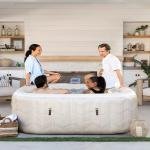 INTEX 4-PERSON CHEVRON DELUXE SQUARE BUBBLE SPA SET, (220-240 Volt), Age 6+ - 28446