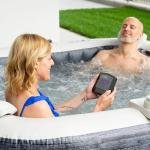 INTEX 4-PERSON GREYSTONE DELUXE SQUARE BUBBLE SPA SET, (220-240 Volt), Age 6+ - 28450