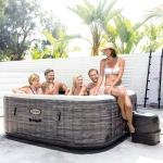 INTEX 6-PERSON GREYSTONE DELUXE SQUARE BUBBLE SPA SET, (220-240 Volt), Age 6+ - 28452