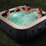 INTEX 6-PERSON GREYSTONE DELUXE SQUARE BUBBLE SPA SET, (220-240 Volt), Age 6+ - 28452