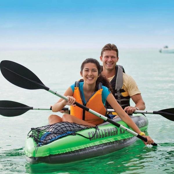 INTEX CHALLENGERTM K2 KAYAK (with 86" Aluminum Oars, 68614), w/ Cargo Net - 68306