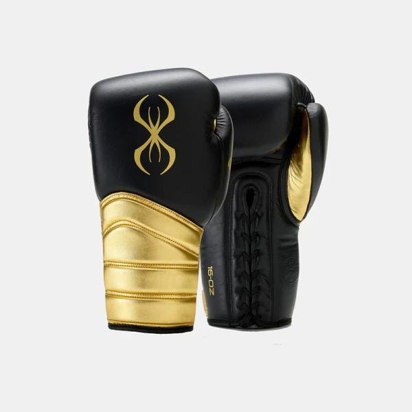 STING VIPER X BOXING GLOVES LACE UP - 12oz - BLACK/GOLD - 1039438