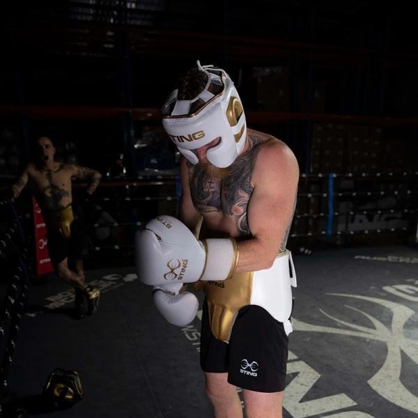 STING PRO LEATHER ABDOMINAL GUARD - S - WHITE/BLACK - 1039650