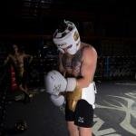 STING PRO LEATHER ABDOMINAL GUARD - M - WHITE/BLACK - 1039667