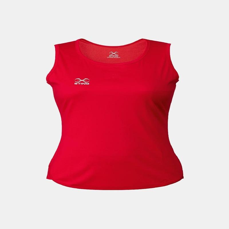 STING FEMALE JNR BOXING METTLE SINGLET - SIZE 12 - RED - JF-ST1027-RD12
