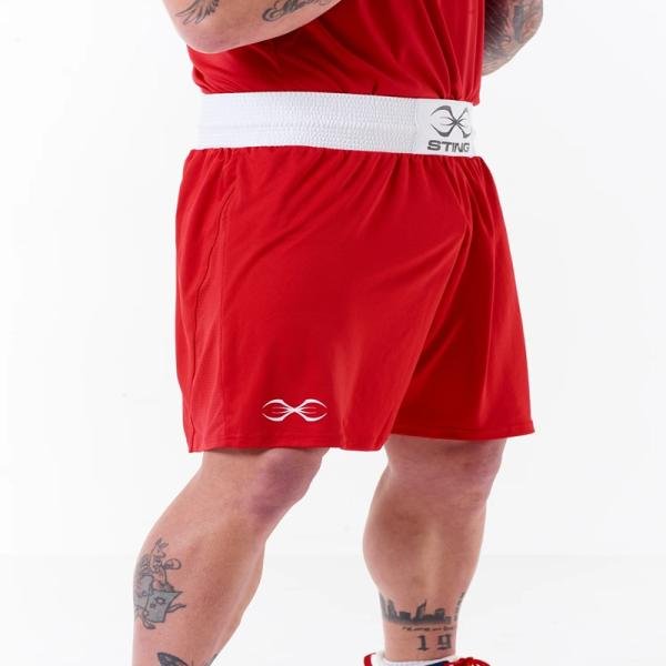 STING METTLE BOXING SHORT - SIZE M - RED - M-ST1026-RD02