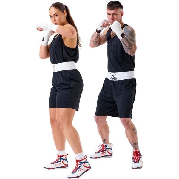 STING MENS METTLE BOXING SINGLET - SIZE XS - BLACK - M-ST1027-BK00