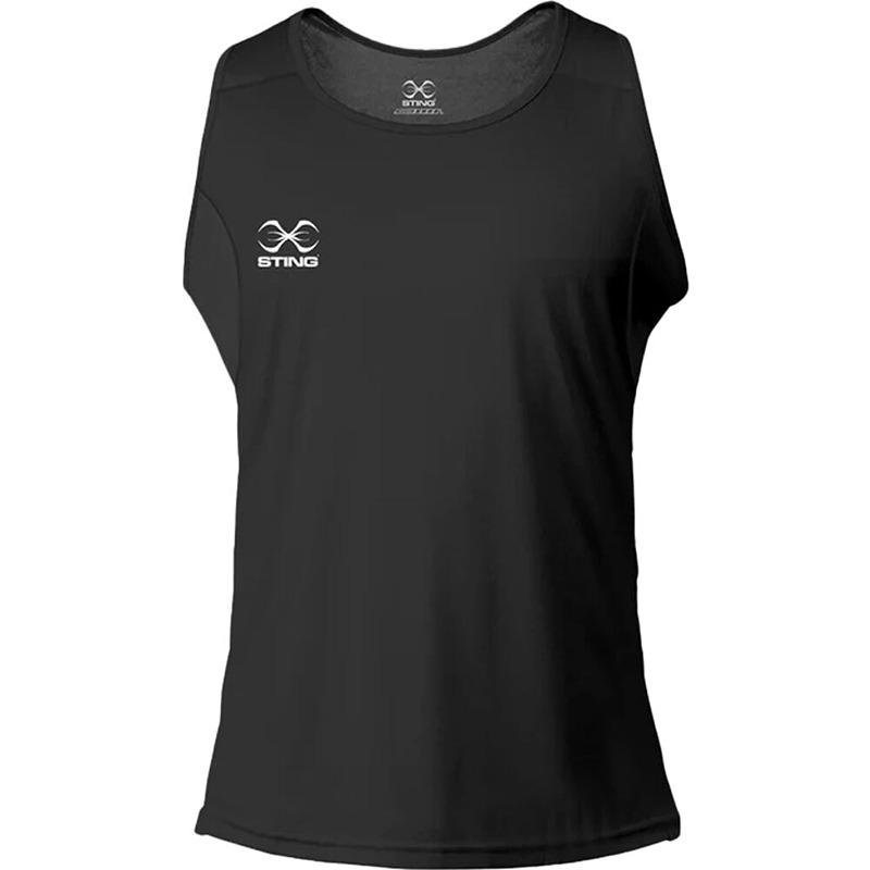 STING MENS METTLE BOXING SINGLET - SIZE S - BLACK - M-ST1027-BK01