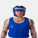 STING MENS METTLE BOXING SINGLET - SIZE XS - BLUE - M-ST1027-BL00