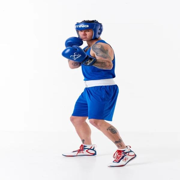STING MENS METTLE BOXING SINGLET - SIZE L - BLUE - M-ST1027-BL03