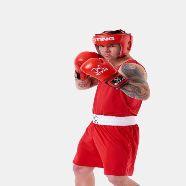 STING COMPETITION AIBA HEAD GUARD - XL - RED - S2AH-0204