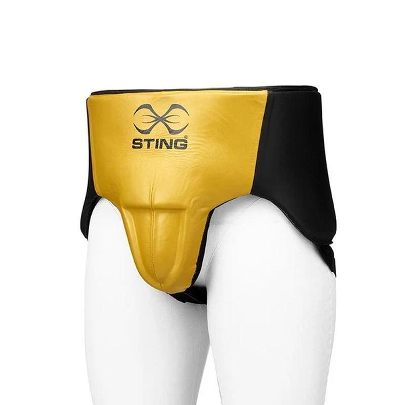 STING PRO LEATHER ABDOMINAL GUARD - M - BLACK / GOLD - SAG-1702
