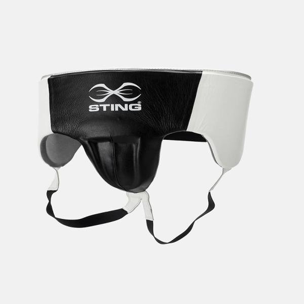 STING PRO LEATHER ABDOMINAL GUARD - L - BLACK / GOLD - SAG-1703