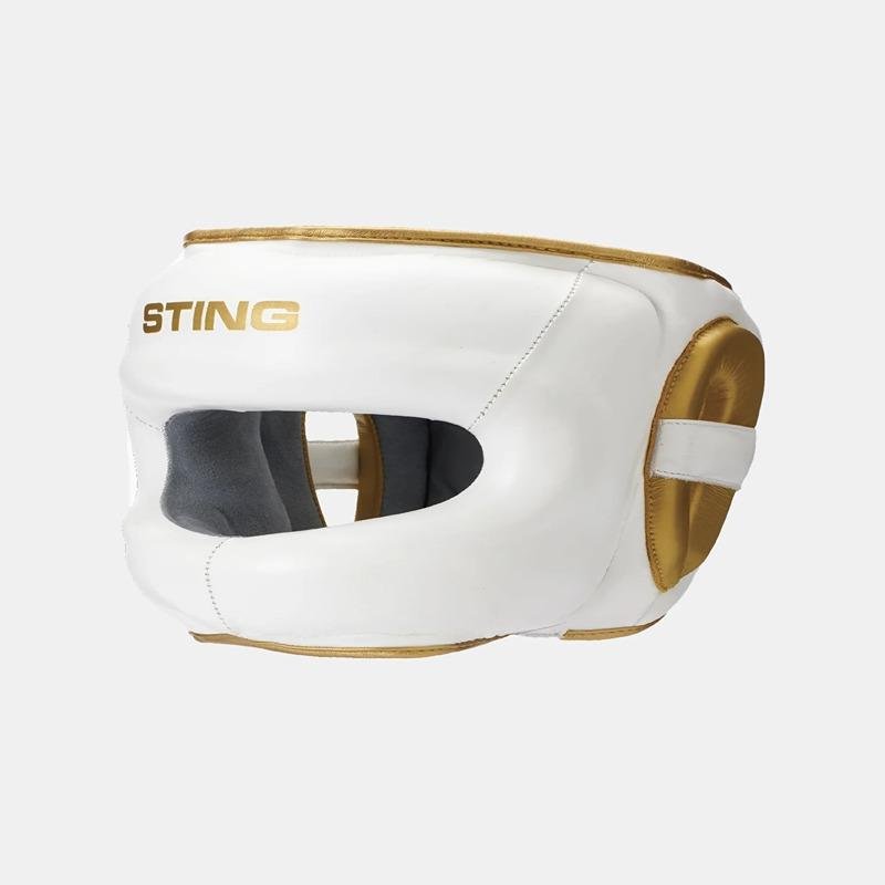 STING EVOLUTION FACE SHIELD - M - WHITE/GOLD - SEFS-12102