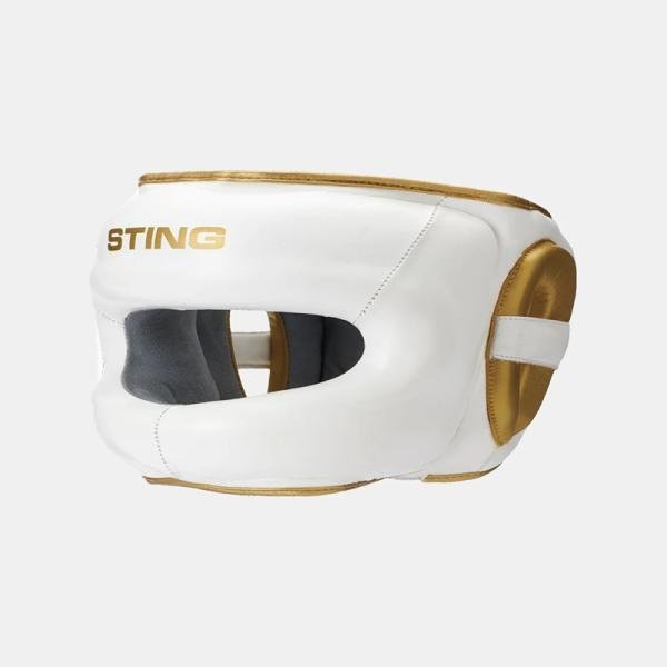 STING EVOLUTION FACE SHIELD - L - WHITE/GOLD - SEFS-12103