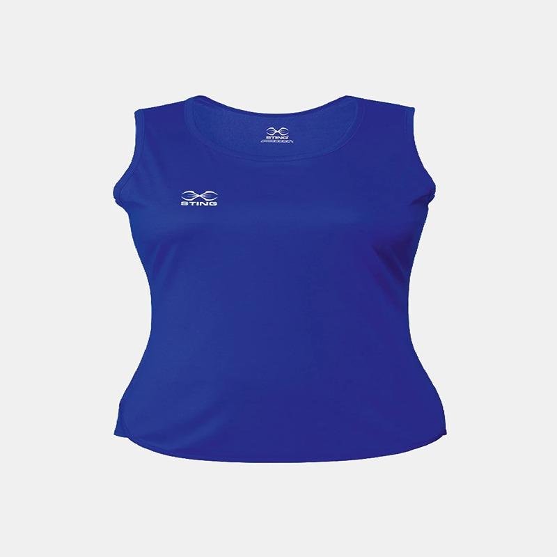 STING FEMALE BOXING METTLE SINGLET - SIZE L - BLUE - W-ST1043-B03