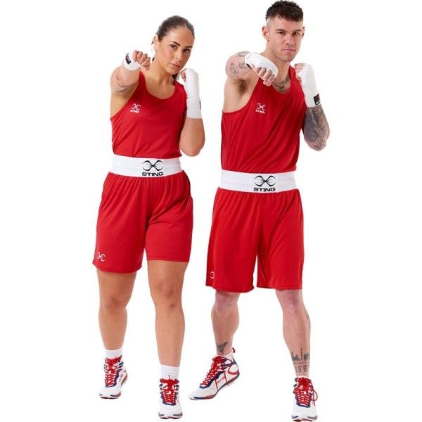 STING FEMALE BOXING METTLE SINGLET - SIZE XS - RED - W-ST1043-R00