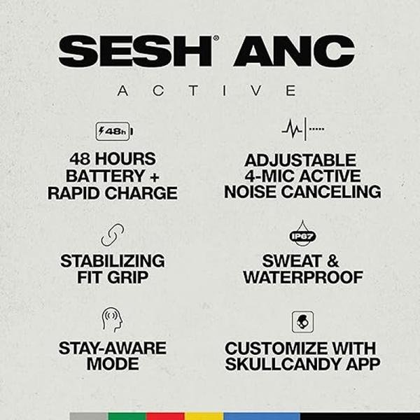 SKULLCANDY SESH ANC ACTIVE TRUE WIRELESS IN-EAR-BLACK/ORANGE - S2SAW-S749