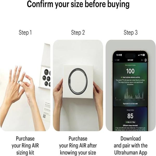 ULTRAHUMAN RING AIR- SIZE-5- RAW TITANIUM - UHRA-RT-05