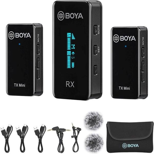 Boya BY-XM6 S2 Mini Dual Channel, 2.4Ghz Wireless microphone, TRS, TRRS-BY-XM6-S2 mini