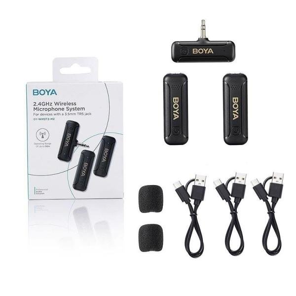 Boya BY-WM3T2-M2 2.4GHz dual-channel wireless microphone system-BY-WM3T2-M2