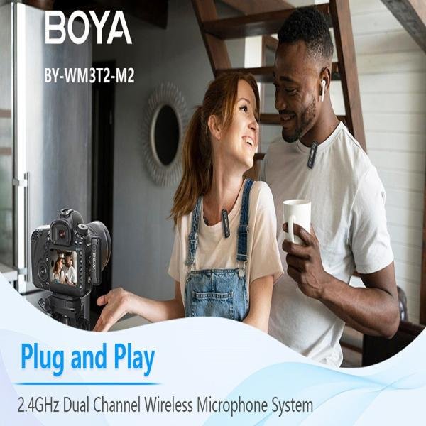 Boya BY-WM3T2-M2 2.4GHz dual-channel wireless microphone system-BY-WM3T2-M2
