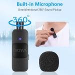 Boya 2.4 GHz Dual Omnidirectional Wireless Microphone System for Android Type-C Device, Black, 2TR+1RX-BY-V20
