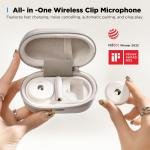 Boya Omic-D-W Wireless Microphone,Noise Cancelling Wireless Microphones for iPhone with Wireless Charging Case & Magnetic Clip, Lightning connector-White-Omic-D(white)