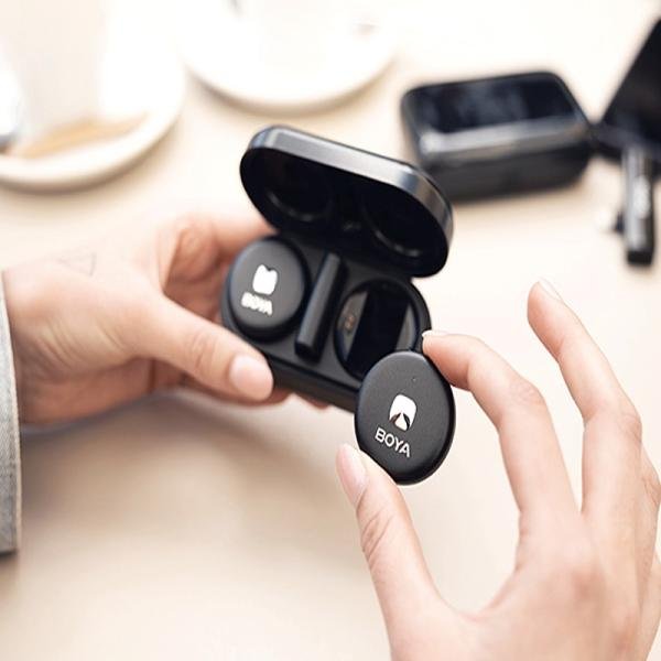 Boya Omic-U-B Wireless Microphone System, USB-C Plug and Play Mini Mic for Android Phone-White-Omic-U(black)