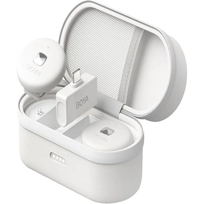 Boya Omic-U-B Wireless Microphone System, USB-C Plug and Play Mini Mic for Android Phone-Black-Omic-U(white)