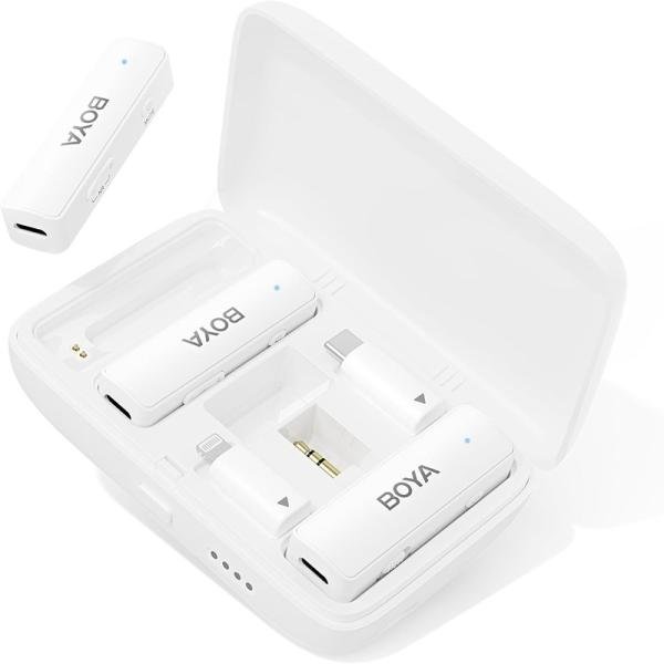 Boya Boyalink White, 2.4GHz all-in-one professional wireless microphone-Boyalink ( White)