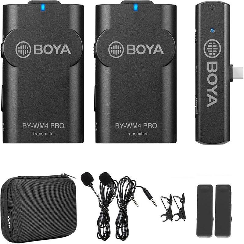 Boya 2.4GHz Wireless Mic , Dual-channel Receiver, Specially for Android devices and other Type-C devices-BY-WM4 Pro-K6
