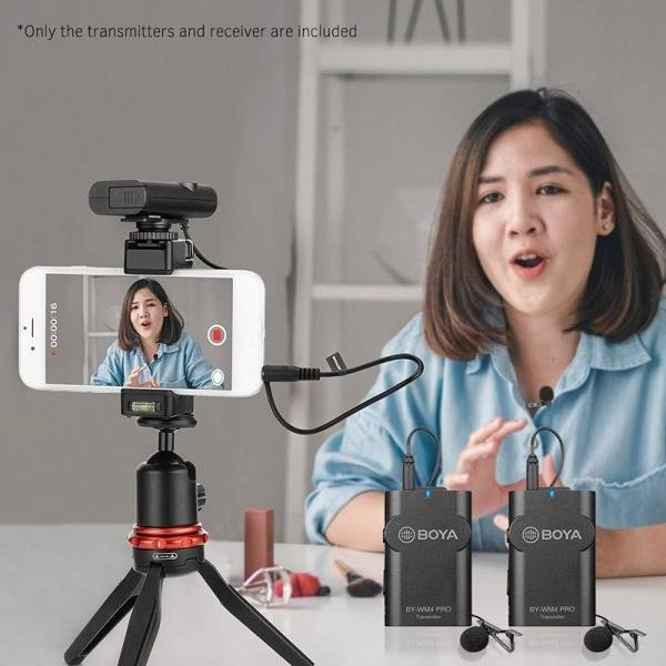 Boya High performance wireless M/C with 2 Transmitters, Specially for Smartphones, but also for DSLR cameras-BY-WM4-Pro K2