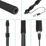 Boya Carbon Fiber Boompole with Internal XLR Cable, 1m (3.3') to 2.5m (8.2') extension Range, Three Telescoping Sections-BY-PB25
