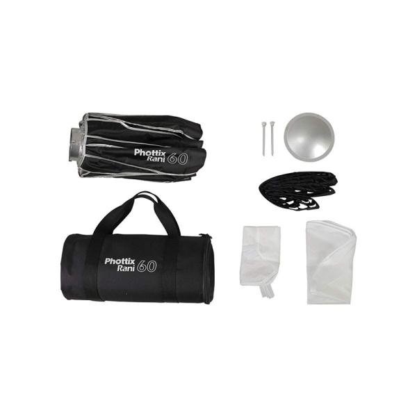 Phottix Rani 60 Folding Beauty Dish (60cm, 24", Silver, 16-Rod)